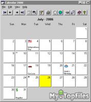 Look at screenshot of Calendar 2000